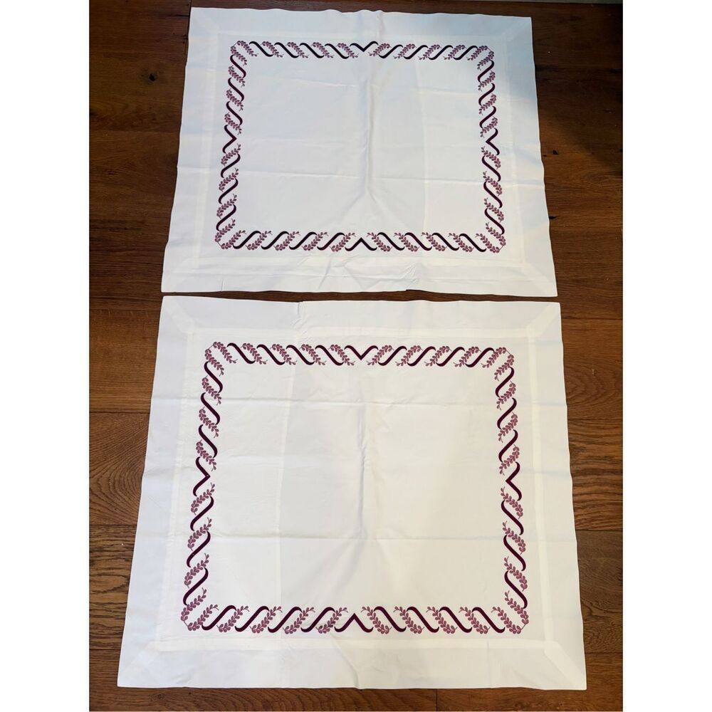 Casa Del Bianco Custom Pillow Shams Made in Italy Embroidered SET OF TWO